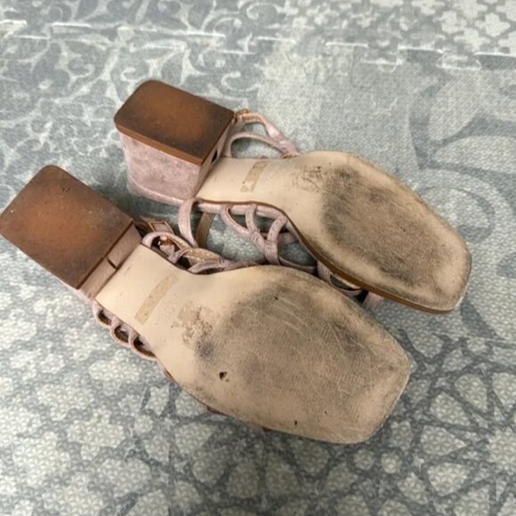 Vivi Nude Suede Strappy High Heel Sandals size 6.5 - Picture 3 of 10